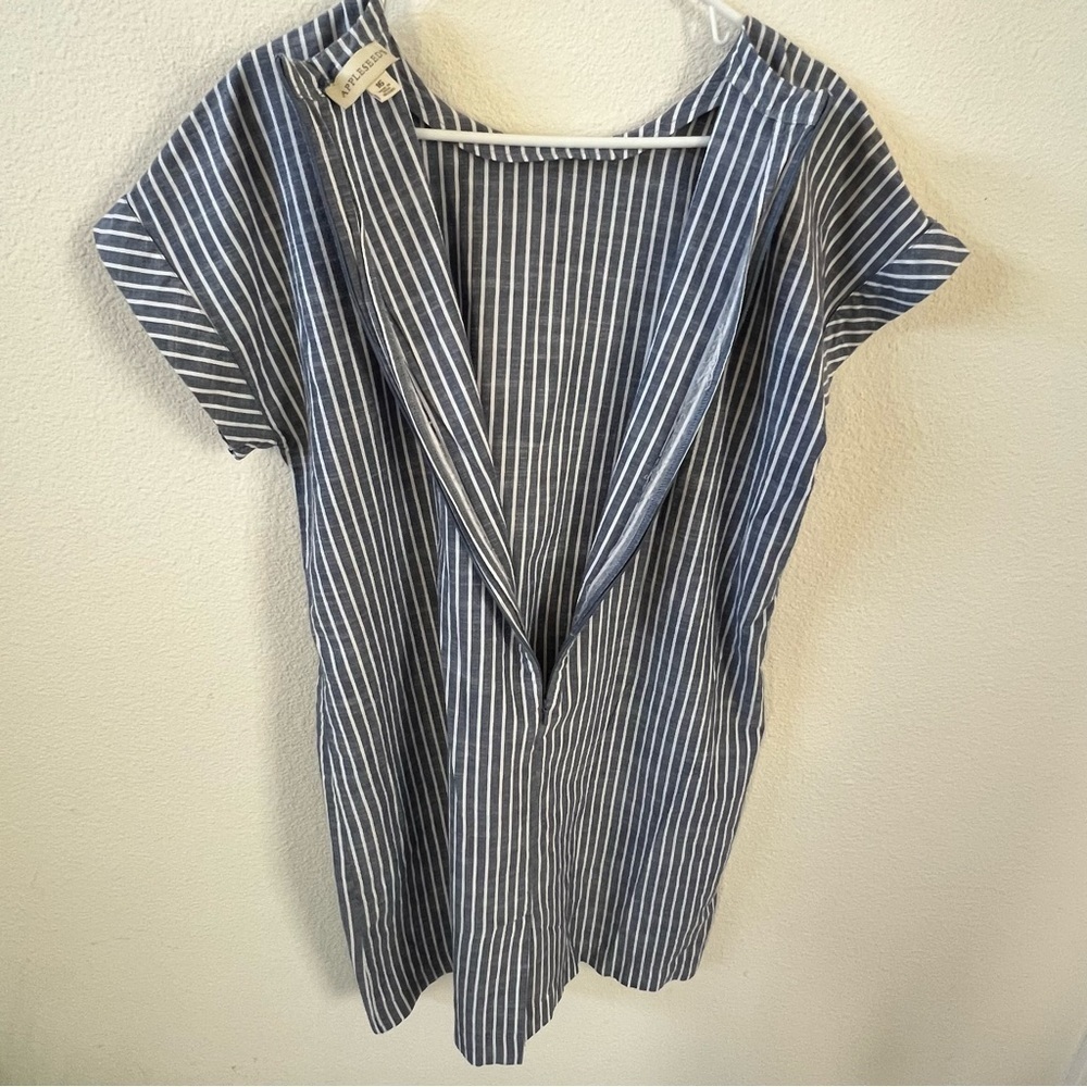 Appleseed’s Blue and White Striped Easy Loose Fit Dress Size 16 - Picture 11 of 12